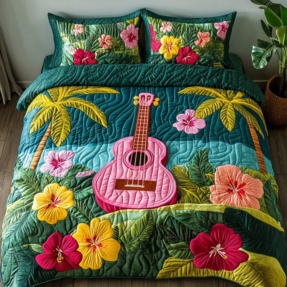 Aloha Vibes 3-Piece Quilted Bedding Set