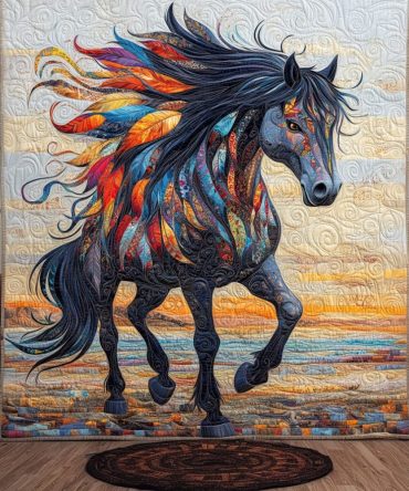 Alpha Horse Quilted Blanket