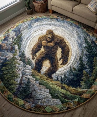 Alpine Howl Quilted Round Mat