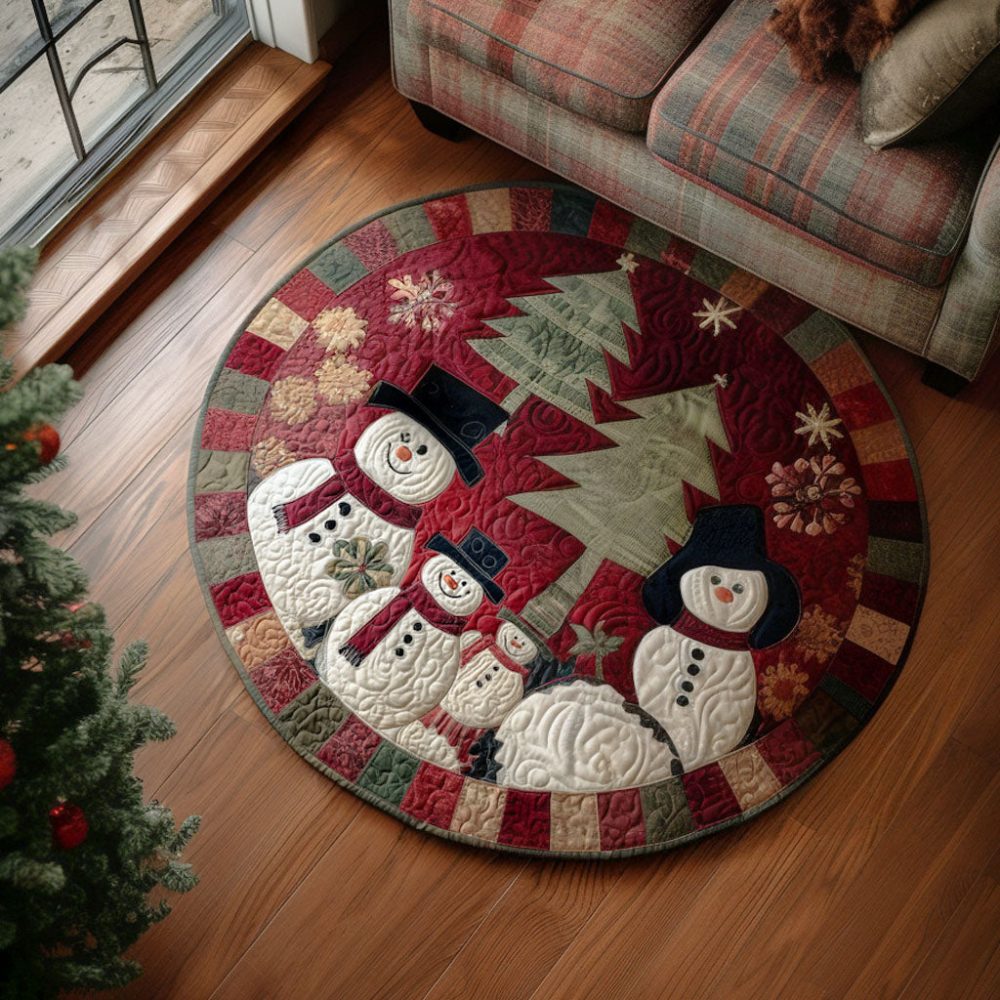 Alpine Smiles Quilted Round Mat