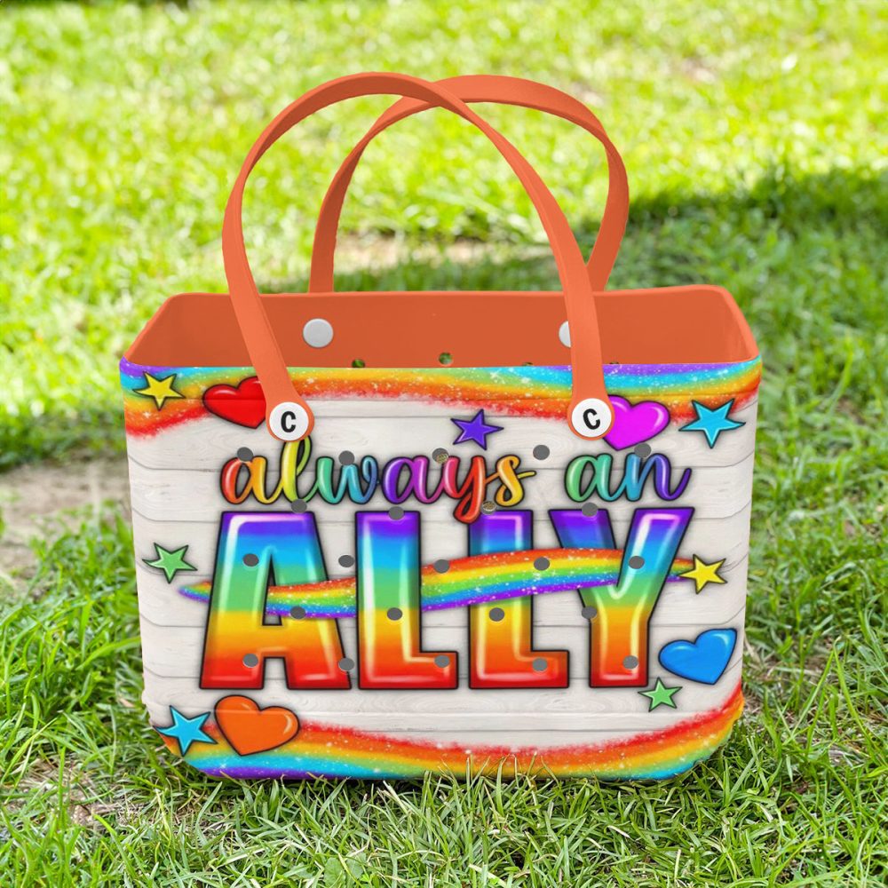 Vibrant 'Always An Ally' Tote Bag - Rainbow Pride Design, Perfect Gift For Supporters - Image 3