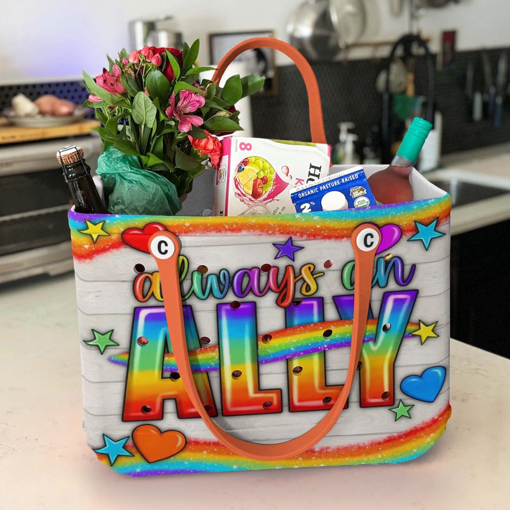 Vibrant 'Always An Ally' Tote Bag - Rainbow Pride Design, Perfect Gift For Supporters - Image 4