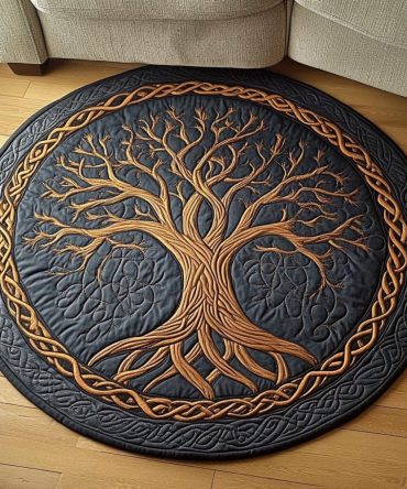 Amber Branches Quilted Round Mat