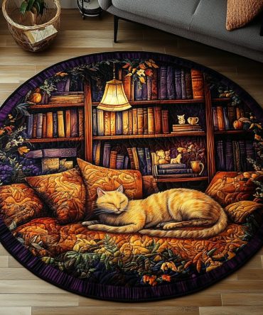 Amber Cozy Retreat Quilted Round Mat