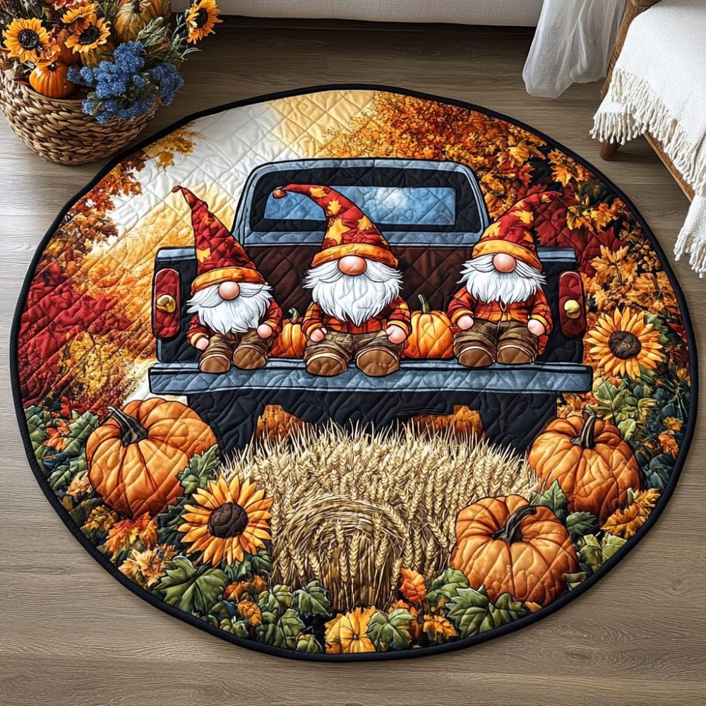 Amber Fall Quilted Round Mat