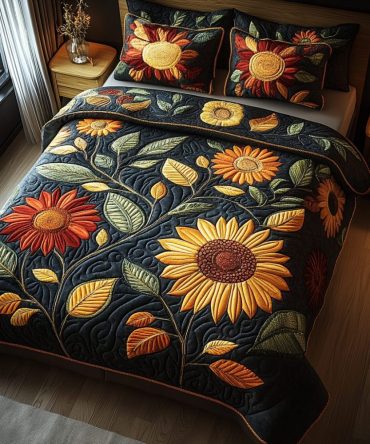 Amber Glow 3-Piece Quilted Bedding Set