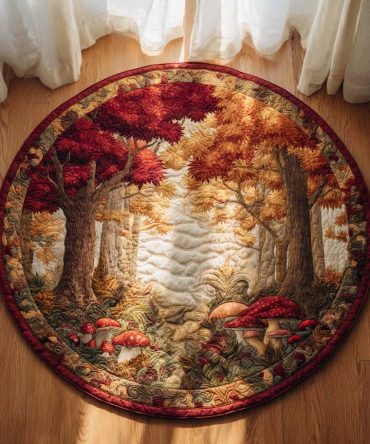 Amber Glow Quilted Round Mat