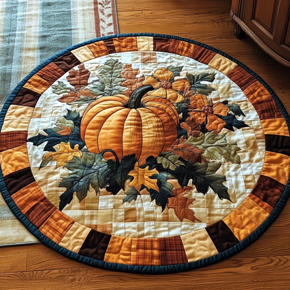 Amber Harvest Quilted Round Mat
