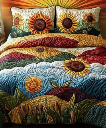 Amber Horizon Delight 3-Piece Quilted Bedding Set