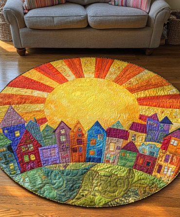 Amber Horizon Quilted Round Mat