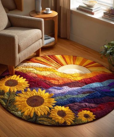 Amber Horizon Quilted Round Mat
