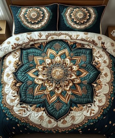 Amber Serenity 3-Piece Quilted Bedding Set