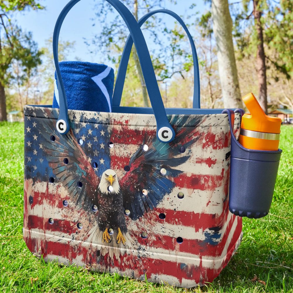 Patriotic Eagle Tote Bag – Bold American Flag Design, Perfect For Everyday Use - Image 3