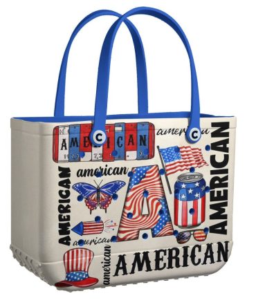 Patriotic American Tote Bag - Stylish & Durable With Usa-Themed Design, Perfect For Beach Or Shopping