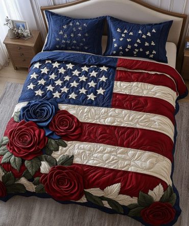 Americana Bloom 3-Piece Quilted Bedding Set