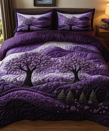 Amethyst Valley 3-Piece Quilted Bedding Set
