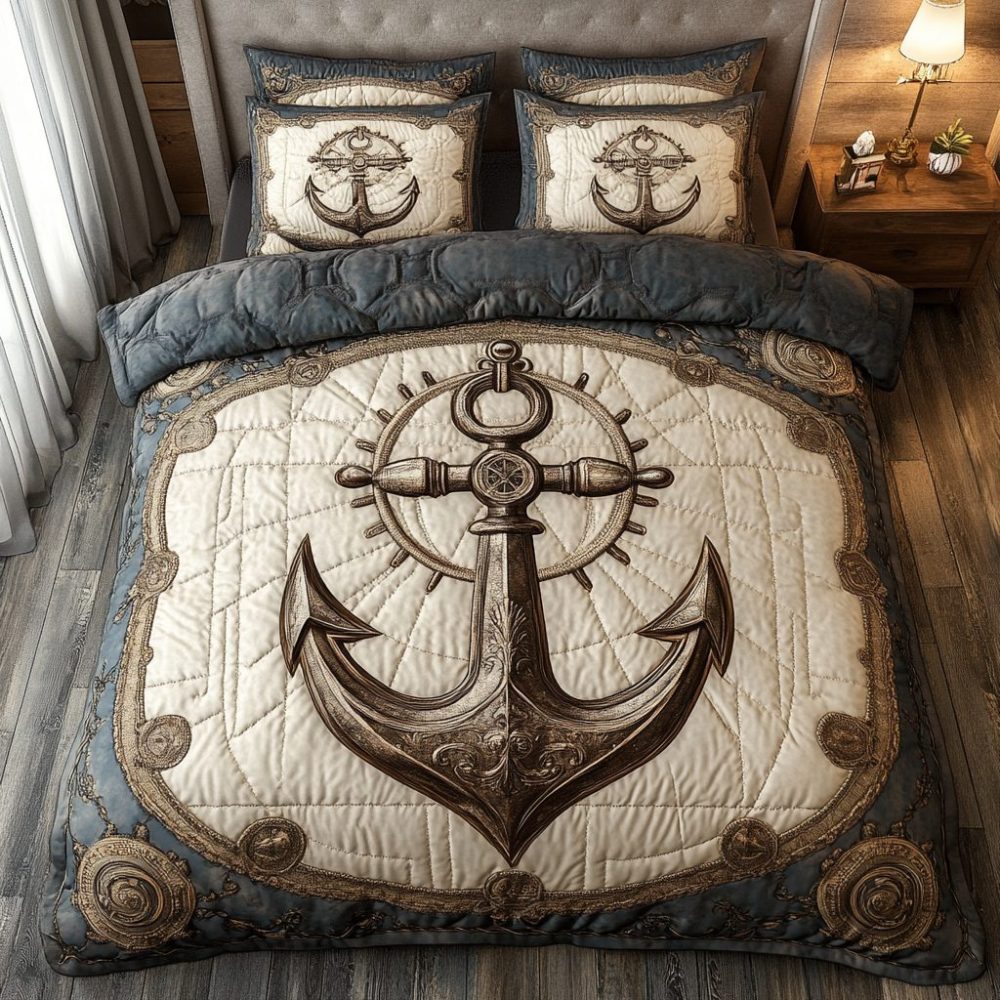 Anchor Bliss 3-Piece Quilted Bedding Set