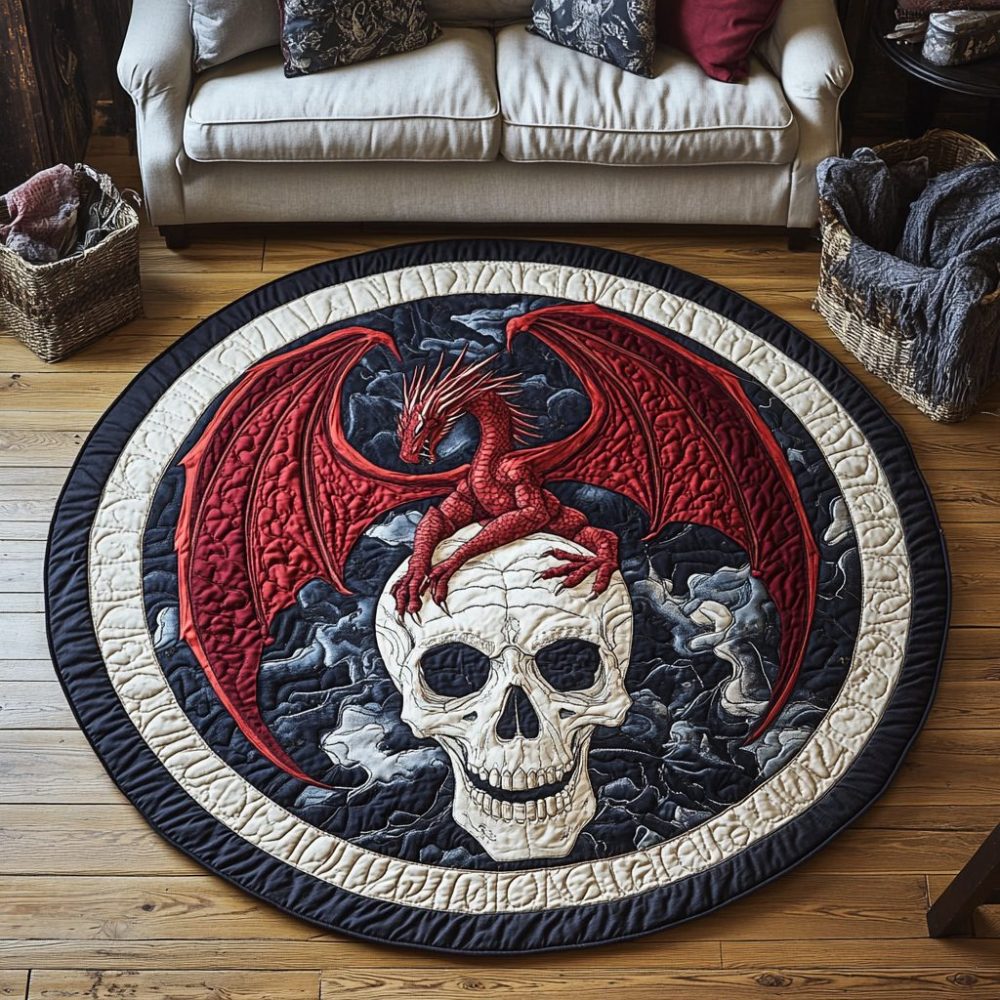 Ancient Flame Quilted Round Mat