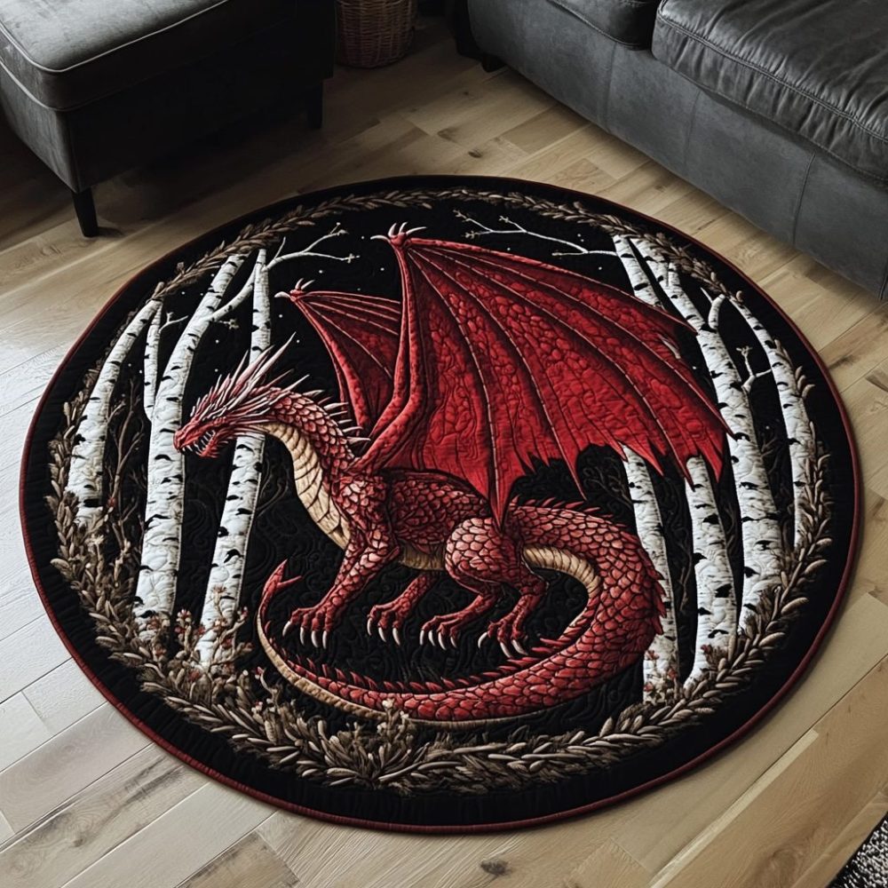 Ancient Flight Quilted Round Mat