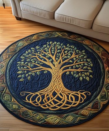 Ancient Wisdom Quilted Round Mat
