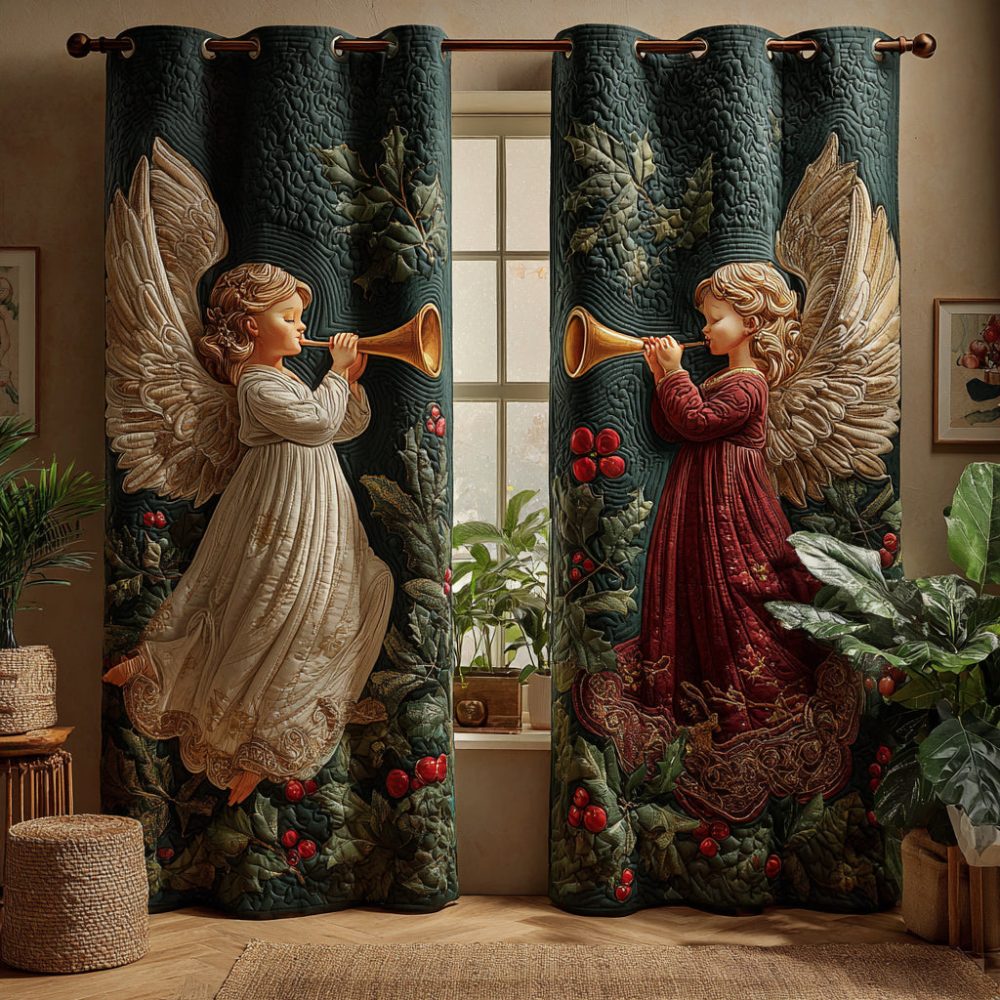 Angel Forest Carol Quilted Curtains