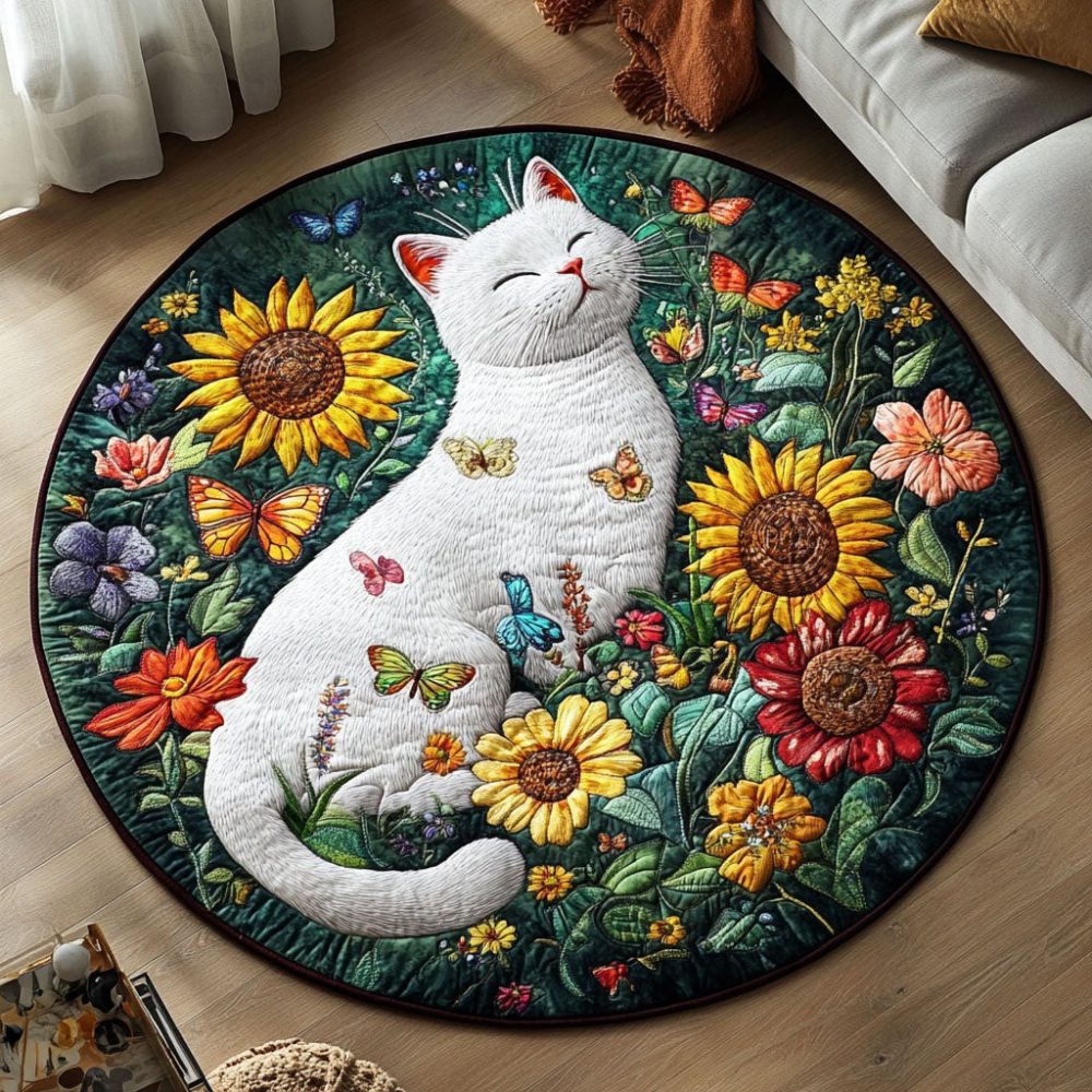 Angelic Paws Quilted Round Mat