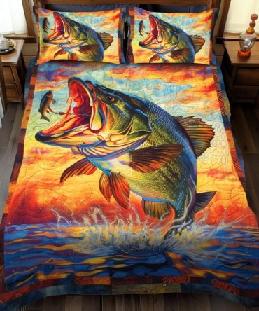 Angler'S Dream 3-Piece Quilted Bedding Set