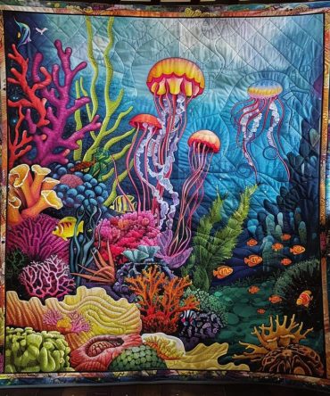 Aquatic Majesty Quilted Blanket