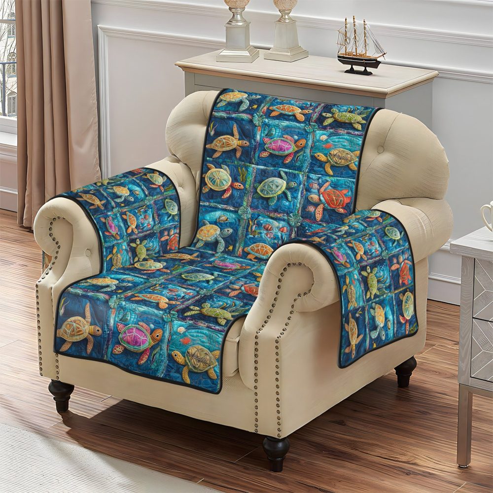 Aquatic Ambiance Quilted Sofa Cover - Image 2