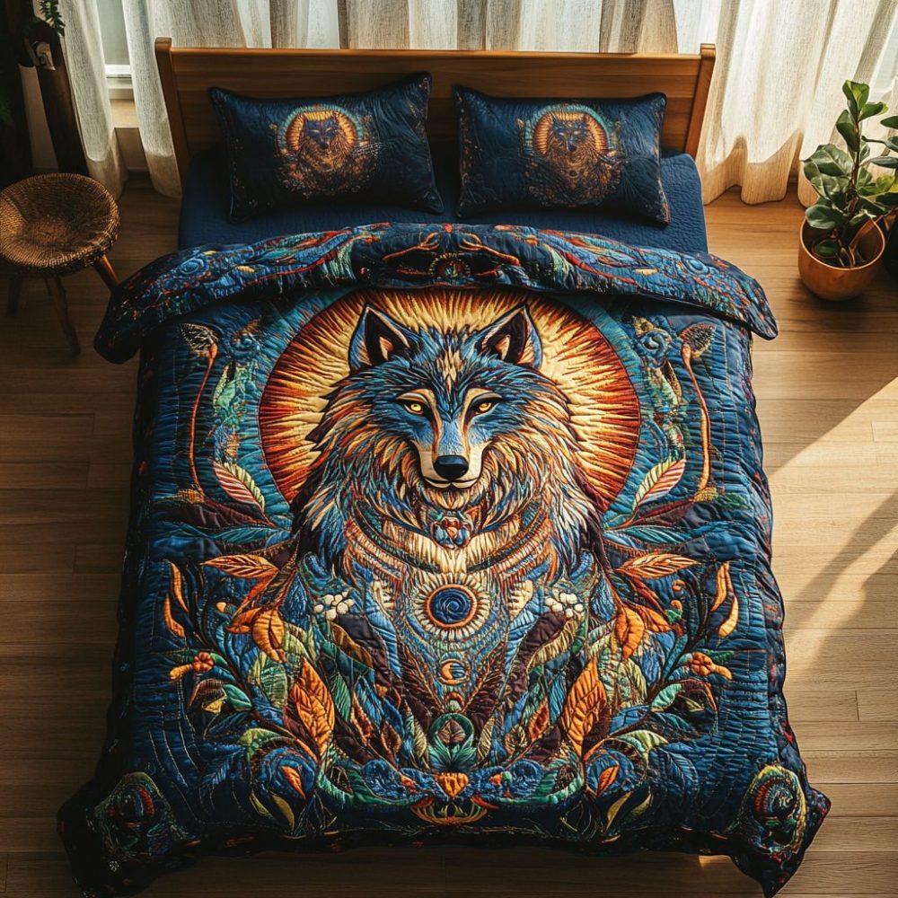 Arctic Howl 3-Piece Quilted Bedding Set