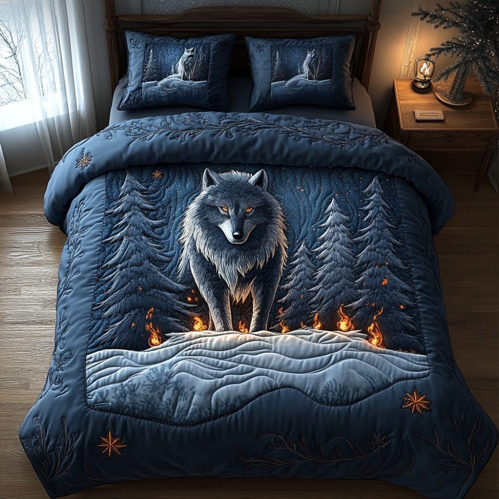Arctic Roar 3-Piece Quilted Bedding Set