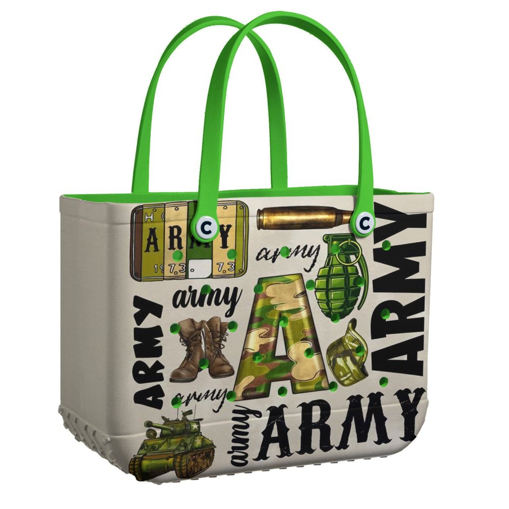 Stylish Army-Themed Tote Bag - Durable, Spacious & Perfect For Daily Use