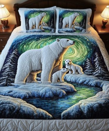 Aurora Bears 3-Piece Quilted Bedding Set