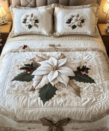Aurora Bloom 3-Piece Quilted Bedding Set