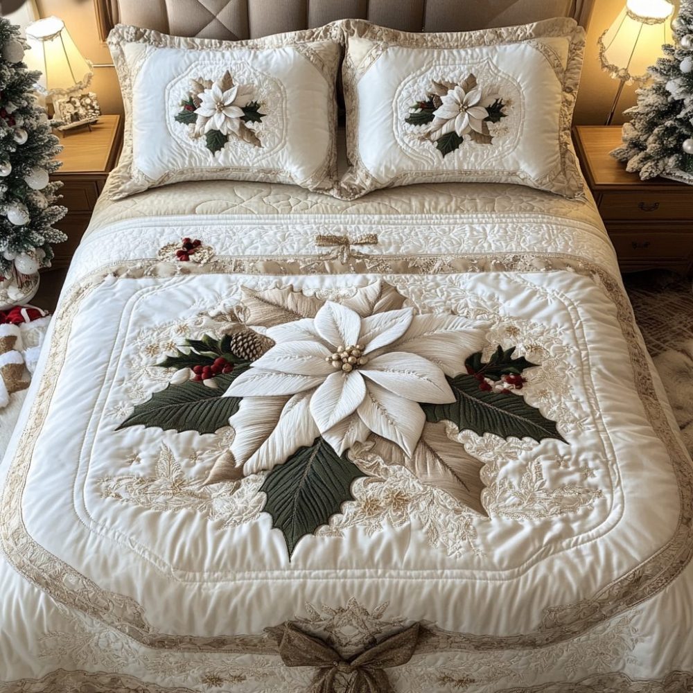 Aurora Bloom 3-Piece Quilted Bedding Set