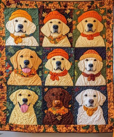 Autumn Gold Harvest Quilted Blanket