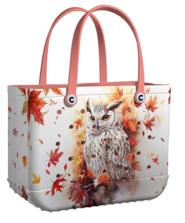 Bucket Tote Bag, Limited Edition Bogg Bag, Beach Bag Autumn Owl