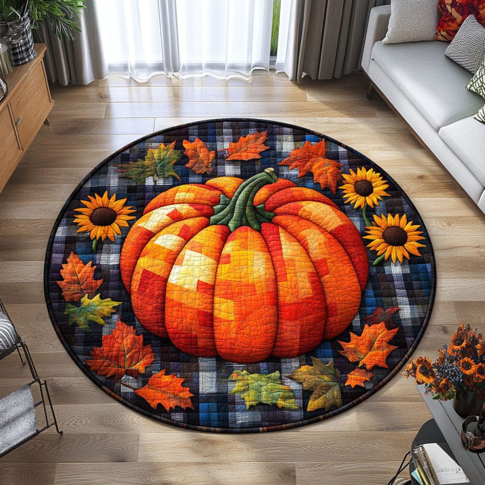 Autumn Enchantment Quilted Round Mat