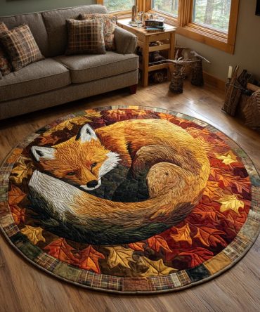 Autumn Fox Quilted Round Mat