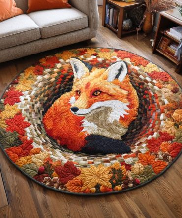 Autumn Fox Quilted Round Mat