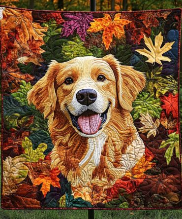 Autumn Gold Quilted Blanket