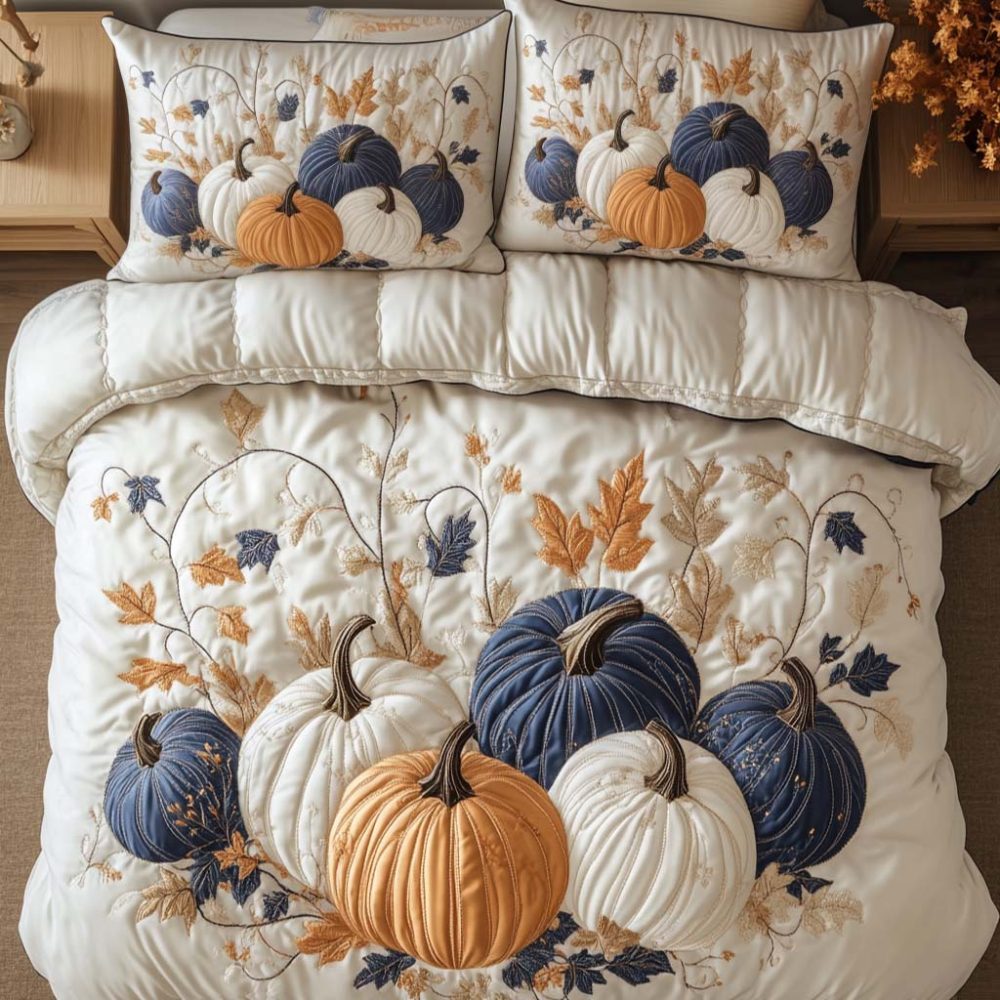 Autumn Golden Glow 3-Piece Quilted Bedding Set