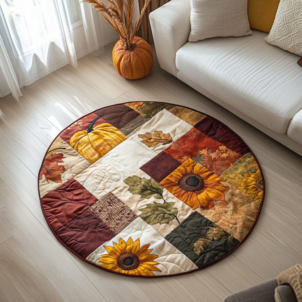 Autumn Harvest Quilted Round Mat