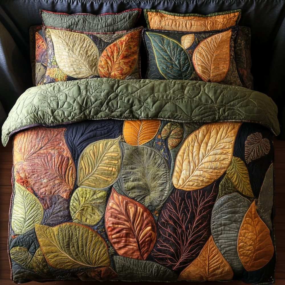 Autumn Leaf 3-Piece Quilted Bedding Set