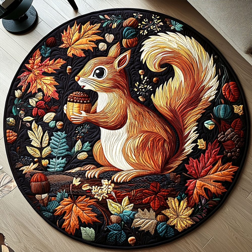Autumn Leaf Adventures Quilted Round Mat