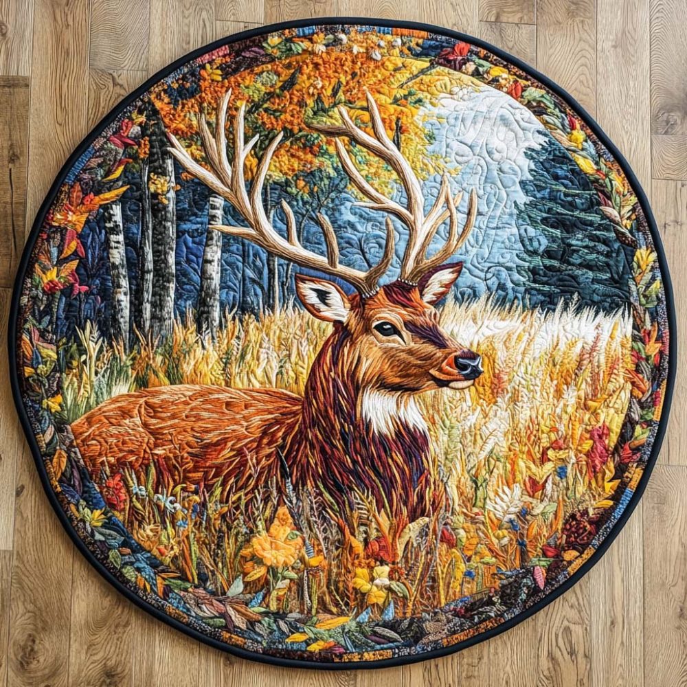 Autumn Majesty Quilted Round Mat