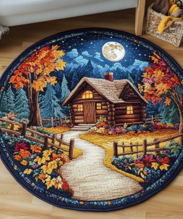 Autumn Path Quilted Round Mat