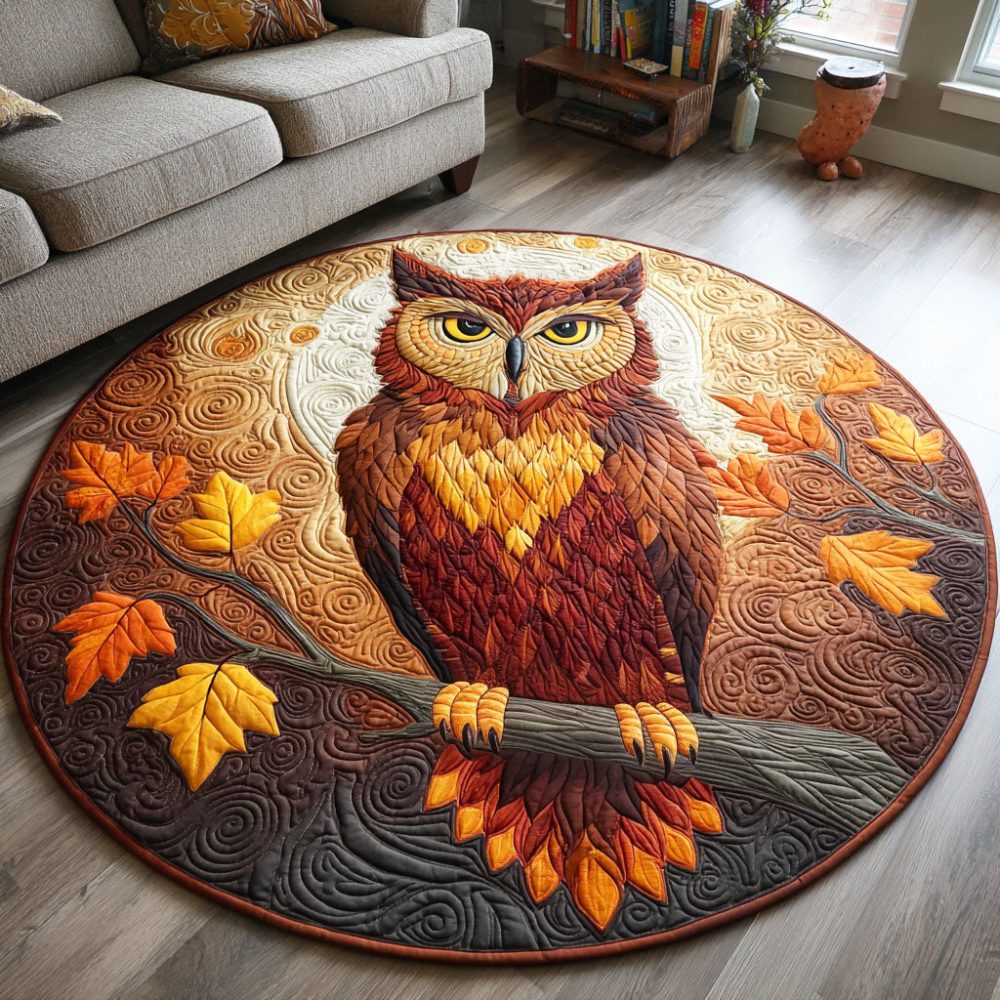 Autumn Watch Quilted Round Mat