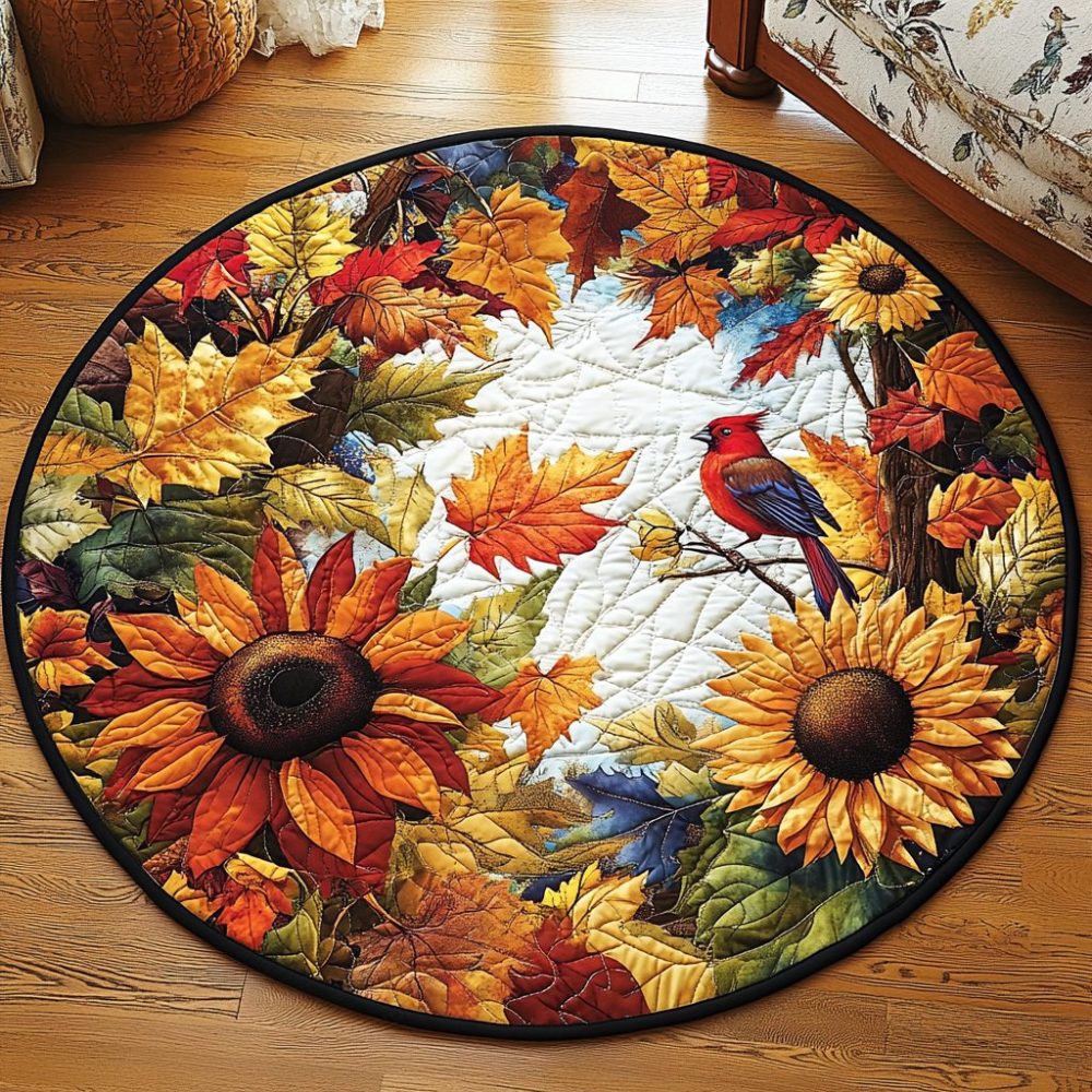 Autumn Whimsy Quilted Round Mat