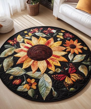 Awe-Inspiring Flowers Quilted Round Mat